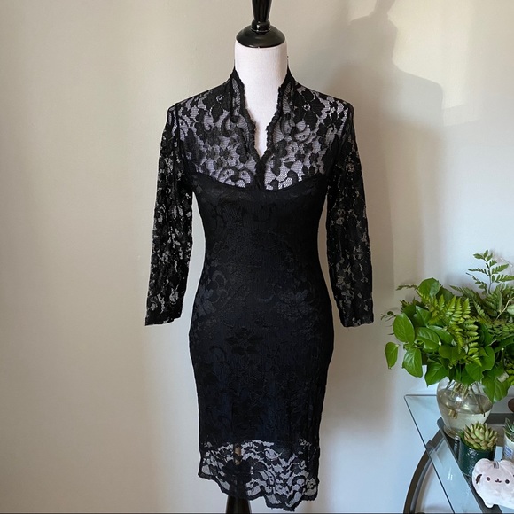 ASOS Black Lace Dress Size Small - Picture 2 of 5